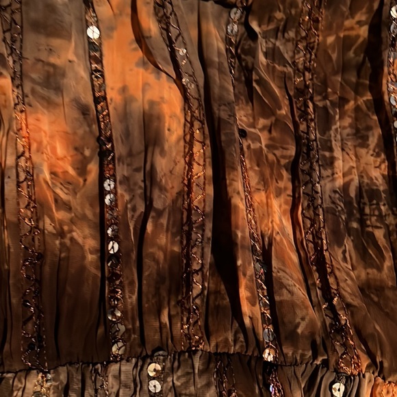 Beau Bois brown and copper tie die and sequin dress size M! - Picture 8 of 11
